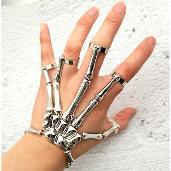 Halloween Skelet-Kædearmbånd til Kvinder Silver