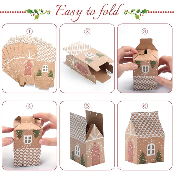 50-pack Julklappsförpackningar, Julkraftpappersgodisaskar