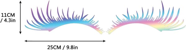 2 Par Eyelash-Dekaler til Bilens Frontlykter Colorful Laser