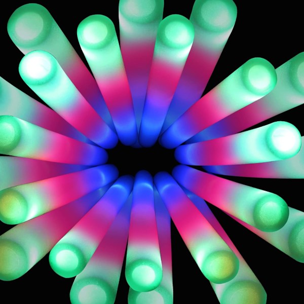 10 Pak LED Skumstænger, Glow Sticks i Bulk 48*4CM