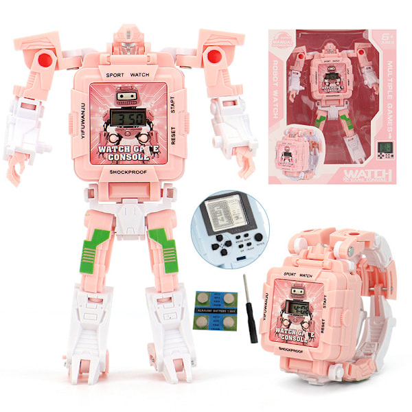 Robot Transformer Barnklocka Pink