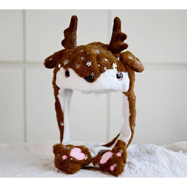 Jule-Plysjhatt som Rører seg når du Klemmer Snowflake Elk