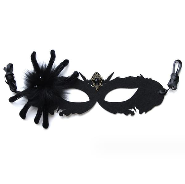Halloween Sort Spinder Dødsmand Maske Black