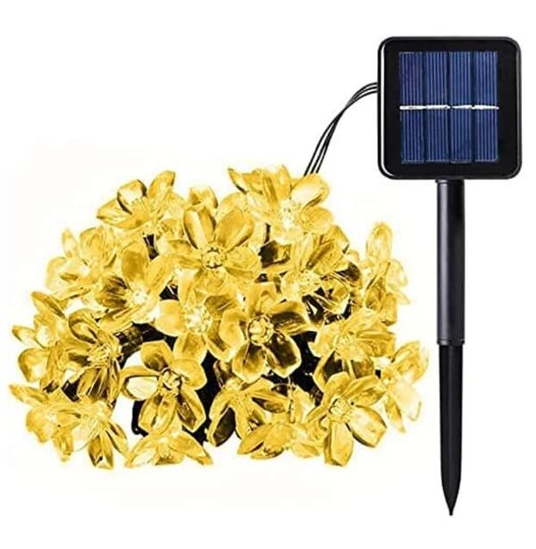 7M 50 LED Kirsebærblomst Solcellelys Sløyfe Hage Fe Lys A