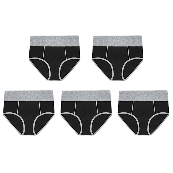 5-pakning Dame Bomull Høy Midje Truser Myke Stretch Damer Pustende Truser Set 3 XL