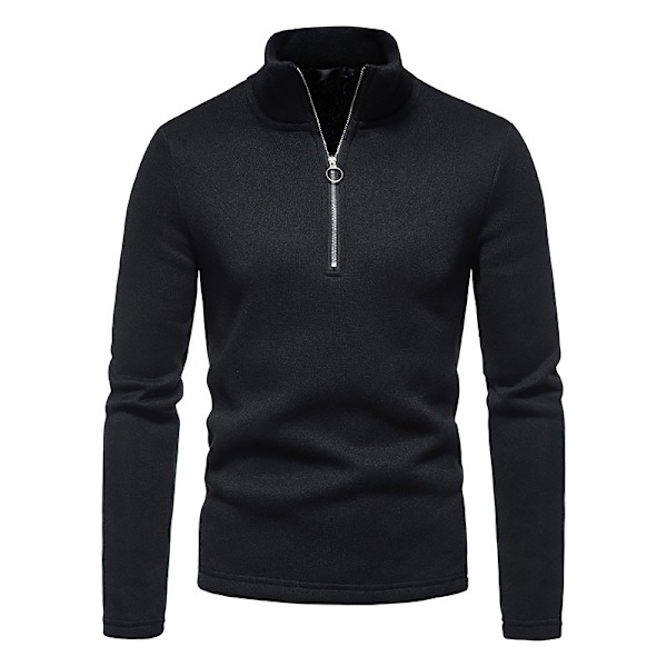 Herrar Zip-tröja Slim Crew Black S