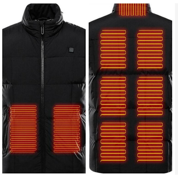 Varmeregulert Veste for Menn, Smart Elektrisk Oppvarmet Veste Red M