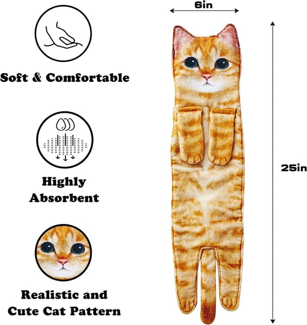 Rolig Katt Handduk för Kök och Badrum Orange cat
