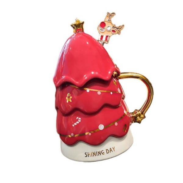 450ml Mugg i Julgransform Red