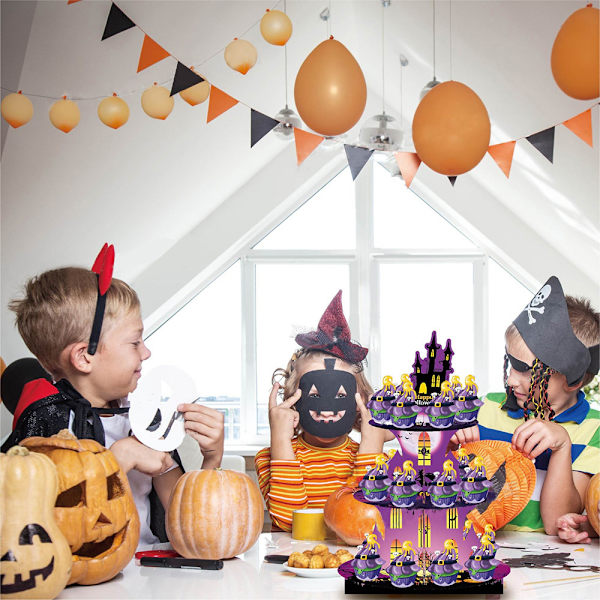 Cupcake Stativ til Halloween Fest Dekorationer 3-lags Dessert Stativ Style 1