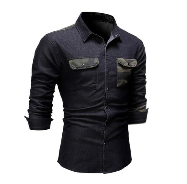 Långärmade casual för män black M