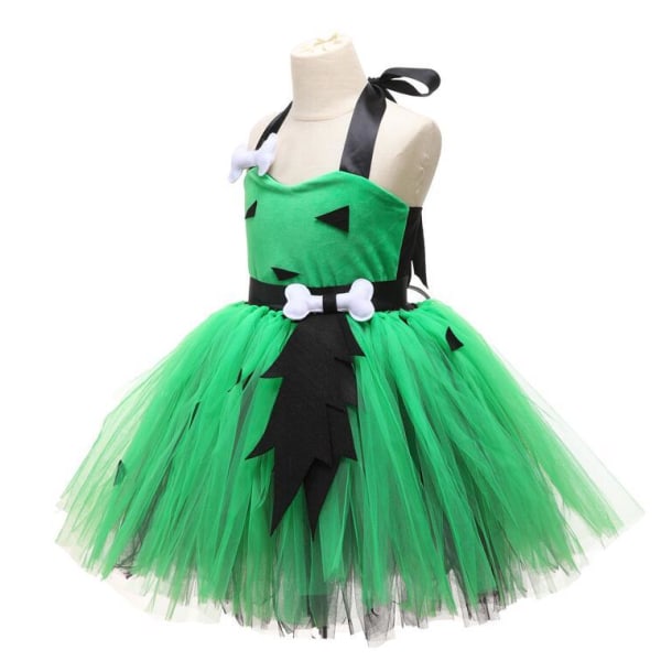 Flickor Halloween Utklädnad Prinsessa Poncho Klänning Green 4T