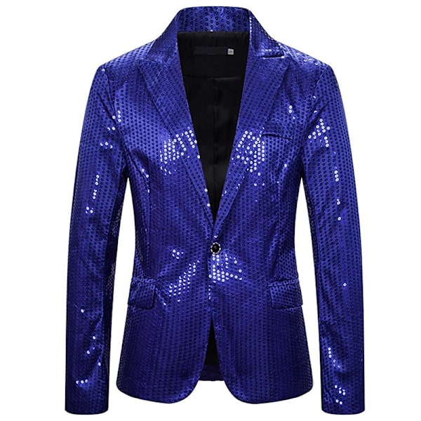Paljettkavaj för Män, Glänsande Partykavaj Dark Blue M