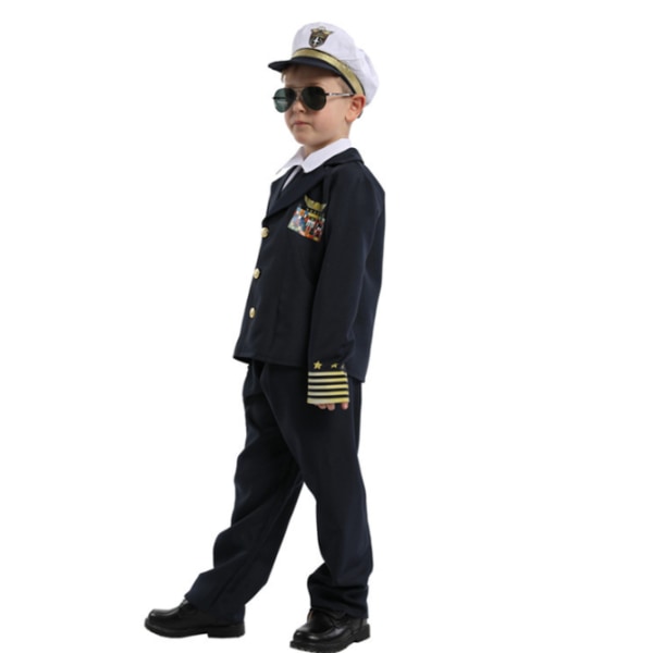 Toddler's Pilot Uniform Fancy Dress Kostym för barn XL