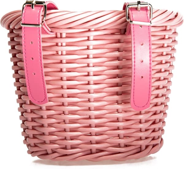 Kudille pyörän ohjaustangon punottu mini-pyöräkori Pink