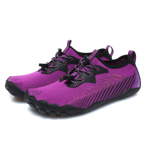 Hurtigtørrende Strand Barefoot Aqua Sneakers, Anti-Slip Letvægts Flade Vadesko PURPLE 36