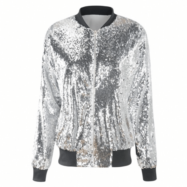 Dam Sparkle Paljetter Jacka Casual Jacka silver L