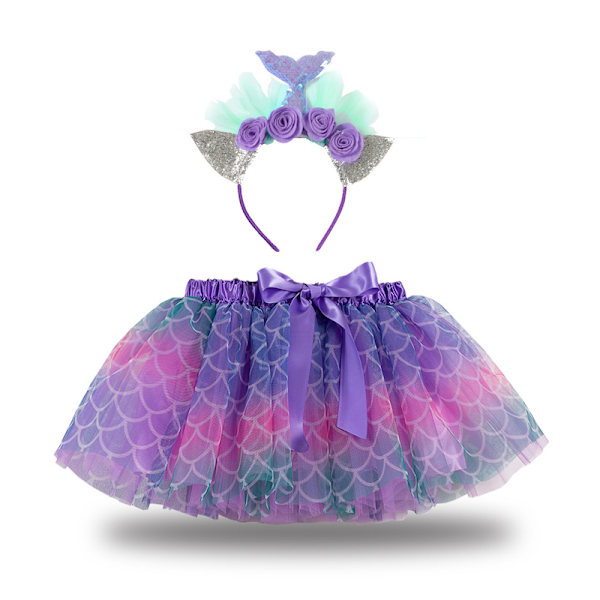 Jentekjole med lagdelt stjerne-paljett-tutu Purple M