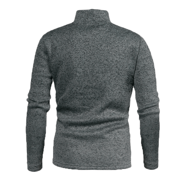 Herrar Tröja Placket Zip Solid Färg Mocka Halsjacka Dark gray XXL