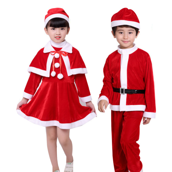 Jultomtekostym för barn girl red 80cm