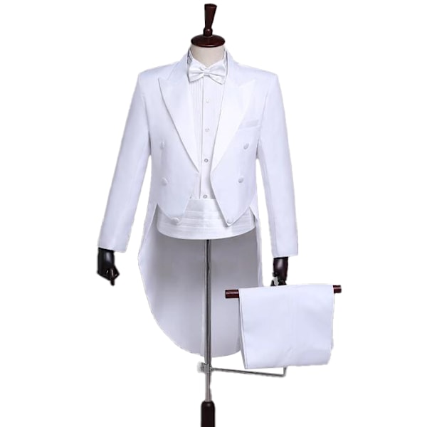 Herrkostym, formell, slim fit, 3 delar White XL