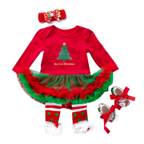 Baby Girls Christmas Outfits Kläder red 59