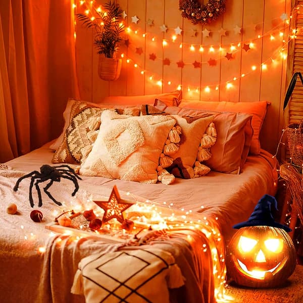 33ft 100 LED Oranssit Valot Halloweeniin Yellow 3m