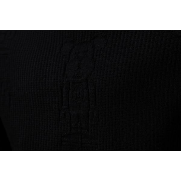 Hettegenser for menn, strikket, tynn passform, lett, avslappet, vridd mønster, kabelstrikket, pullover Black M