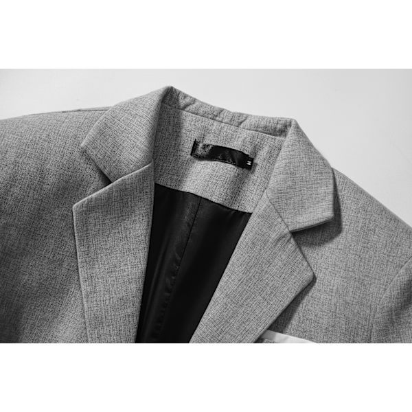 Slim Fit kavaj för män, lätt kostymjacka, 1 knapp grey L