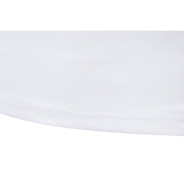 Långärmad rutig lapptröja för män Lapel Casual Shirt White L