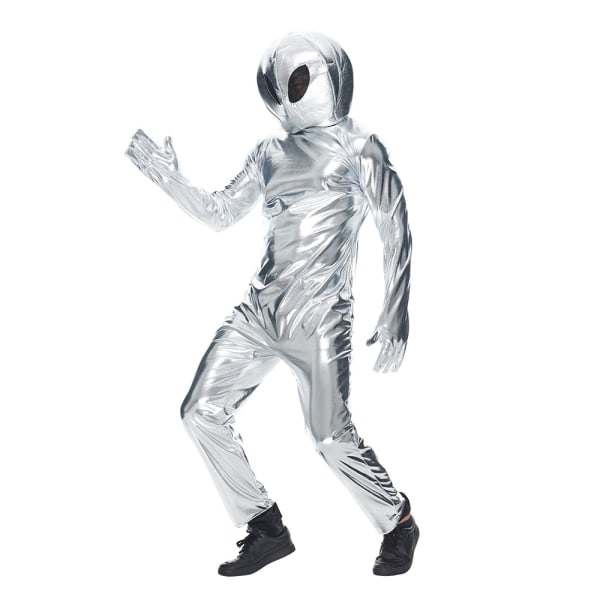 Unisex Metallic Bodysuit med Hætte Voksen M