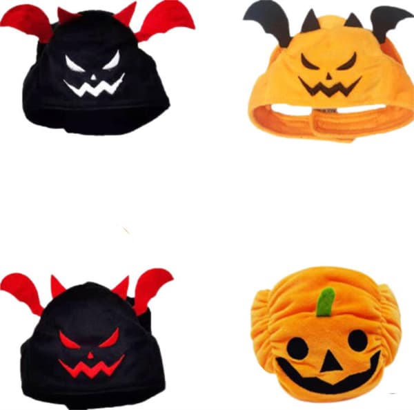 Halloween Spooky Hat til Katte og Små Hunde Yellow Devil 37CM