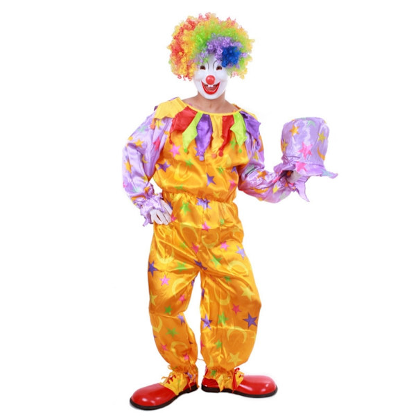Vuxen Clownföreställningskostym för Sminkdansfester och Cosplay Star and Moon Clowns