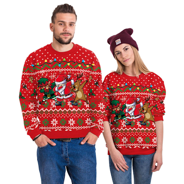 Menn Kvinner Stygg Julgenser Morsom Genser Lang Ermet Pullover XXL