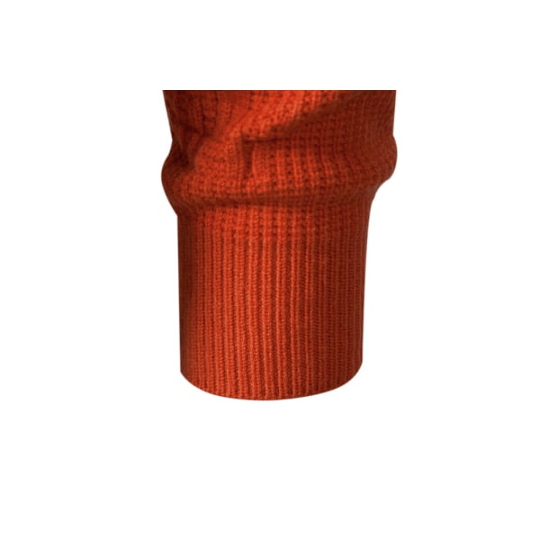Hettegenser for menn, strikket, tynn passform, lett, avslappet, vridd mønster, kabelstrikket, pullover Orange M