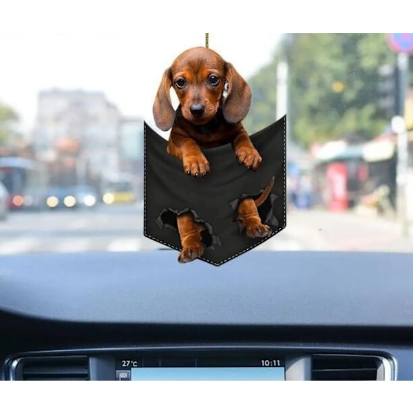 Nøglering med Puppy-hæng til bilens bakspejl Style5