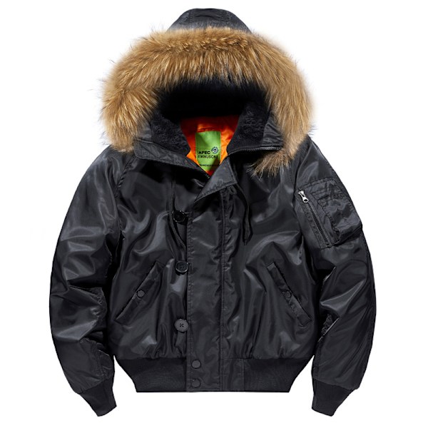 Hettejakke for menn, tykk og polstret, høst og vinter Black XL