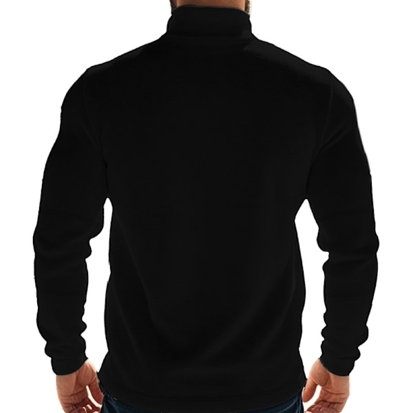 Fleeceforet Halv Zip Trøjer til Mænd Mock Neck Pullover Trøje Black XL