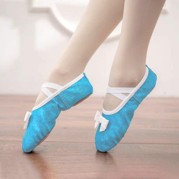 Balettskor för flickor Cross Strap Dance Shoes Blue 24