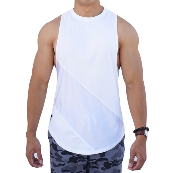 Ärmlösa träningströjor för män white XL