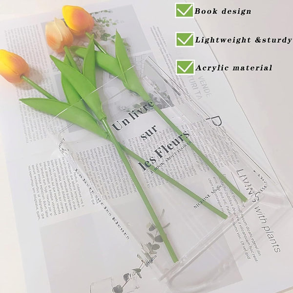 Akrylbokblomvas Klar för Heminredning Transparent A