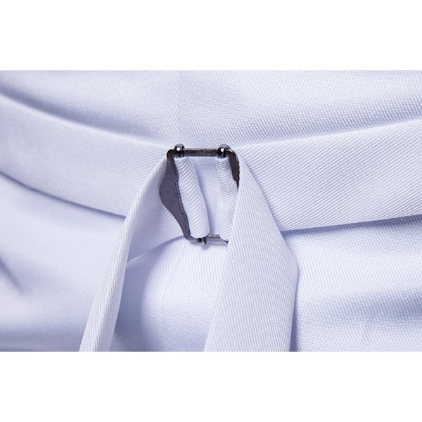 Väst för herr, dubbelknäppt, V-ringad, smal passform, formell bröllopsklänning White XL