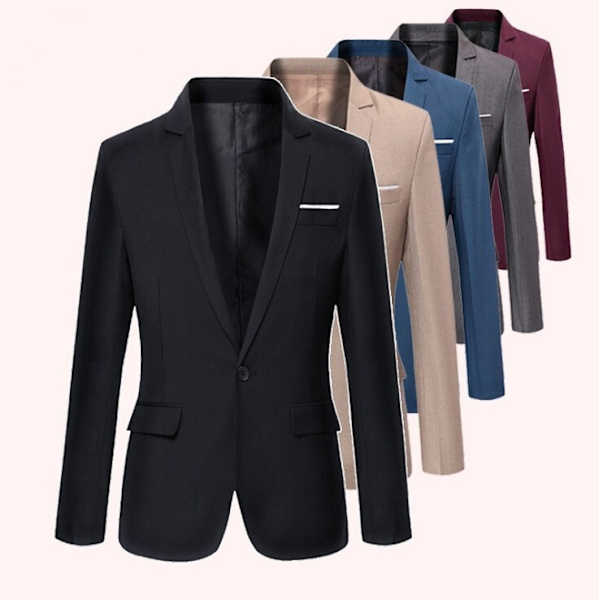 Herrar Casual Slim Fit Jacka Red M