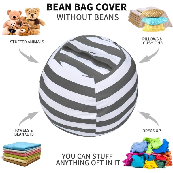 Förvaring Bean Bag Cover för barnrum Blue 38inch
