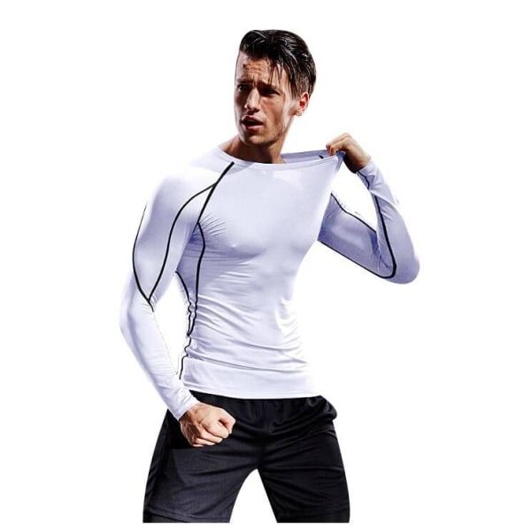 Dry Fit långärmade kompressionslöpartröjor för män gray M
