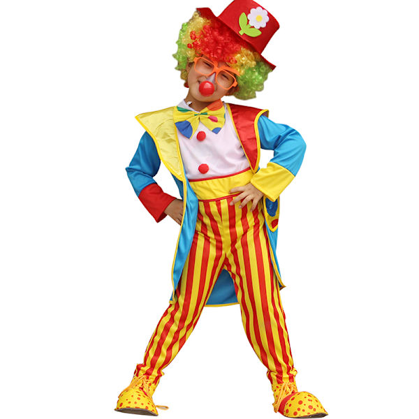 Clown-dräktset för barn Cirkusdräkt Yellow M