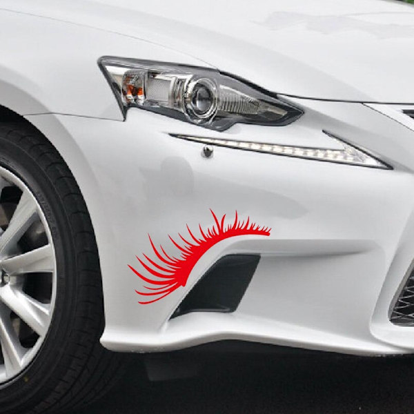 2 Par Eyelash-Dekaler til Bilens Frontlykter Red