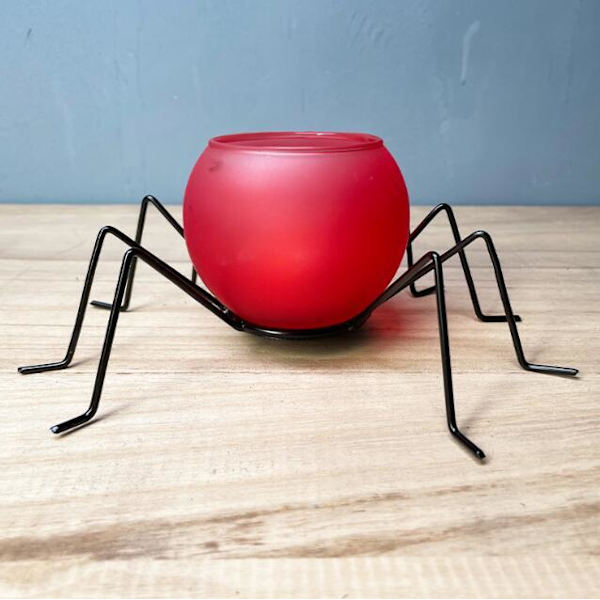 Halloween Glas Spind-Lysestage Red