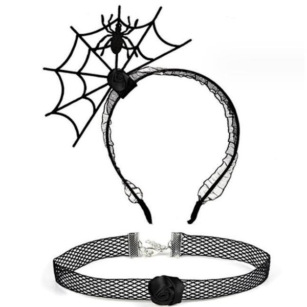Halloween-Hämähäkinseitit Hiusnauha ja Kaulakorusetti Style 2