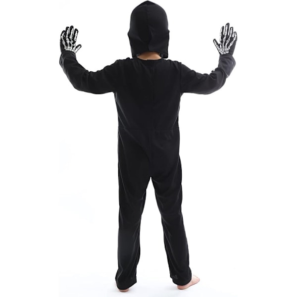 Børneskelet Kostume, Gløder i Mørket Skelet Halloween Kostumer M
